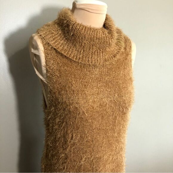 Show Me Your MuMu Sweater Dress Womens Small Brown Mini Cowl Neck Wool Blend - Picture 3 of 13